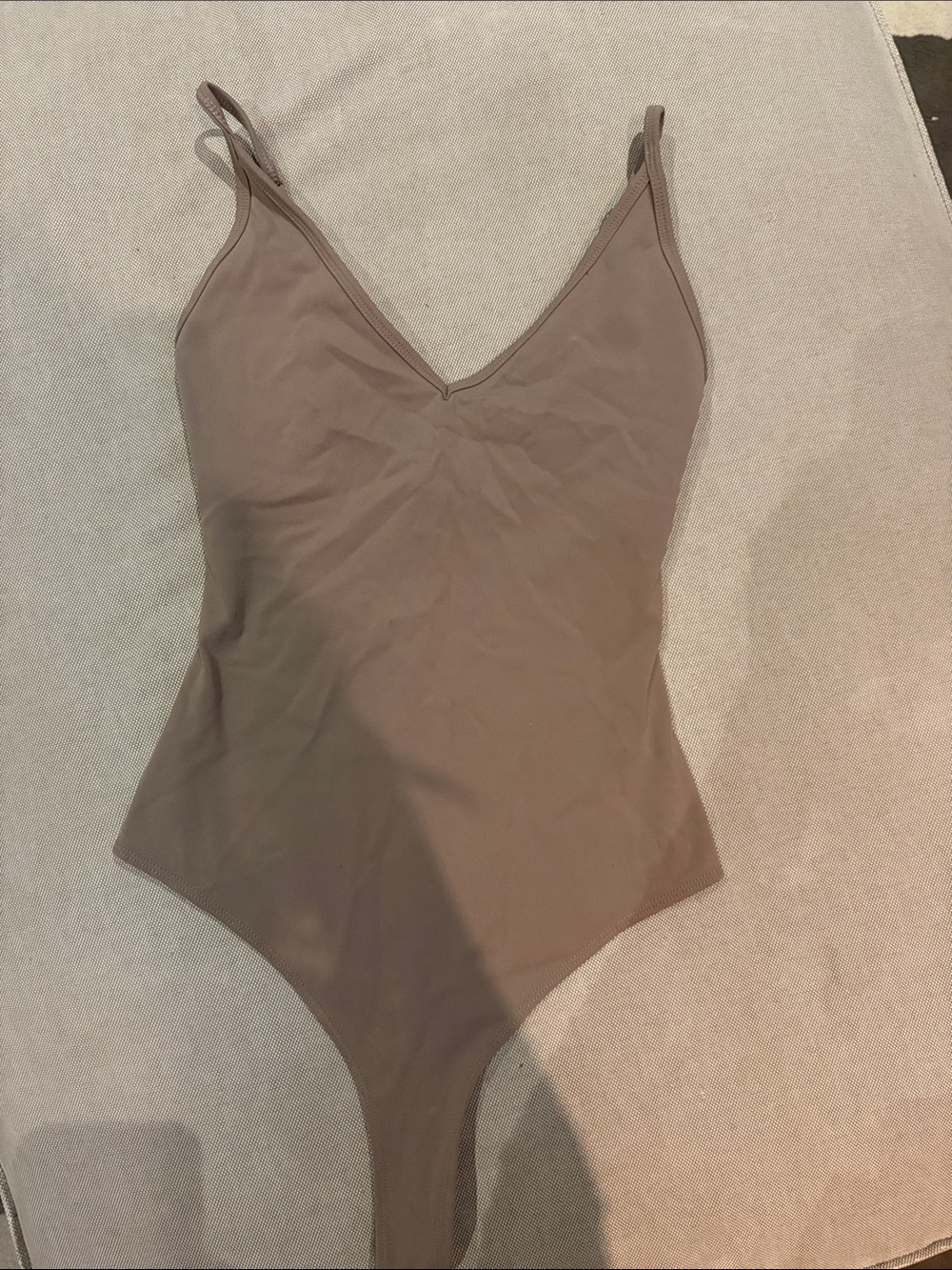 Garage Taupe V-Neck Bodysuit XS